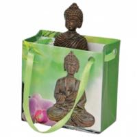 Wurm Boeddha - bruin - in cadeautasje - H5 cm - beeld - cadeau