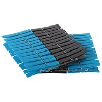 48x Wasgoedknijpers / wasknijpers grijs/blauw   -