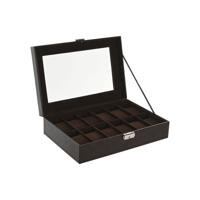 Juwelenkistje Home ESPRIT Donkerbruin Polyurethaan Kristal Staal Hout MDF 30 x 20 x 8 cm