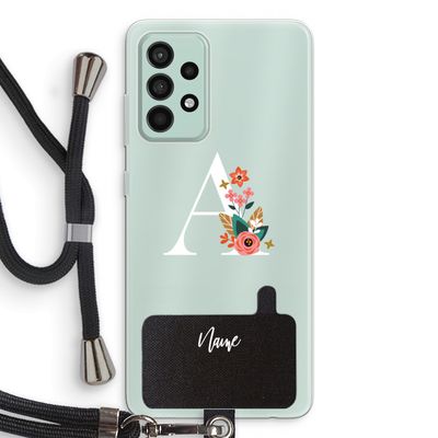 Pink Bouquet: Samsung Galaxy A52s 5G Transparant Hoesje met koord