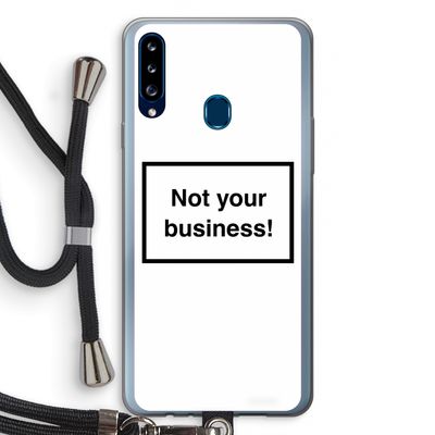 Not your business: Samsung Galaxy A20s Transparant Hoesje met koord
