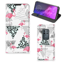 Motorola One Zoom Hoesje maken Flamingo Triangle