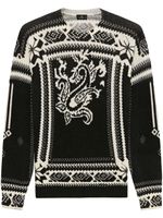 ETRO pull en maille intarsia à col rond - Noir