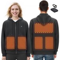 VEVOR Verwarmde Hoodie met Rits Verwarmingsjack USB Verwarmd Unisex XXL