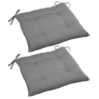 Hesperide Stoelkussens - Set van 6x stuks - binnen/ buiten stoelen - grijs - 40x4 cm