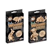 Grafix 2-in-1 Houten 3D Dierenpuzzels 10cm- Leeftijd Vanaf 8 Jaar - thumbnail