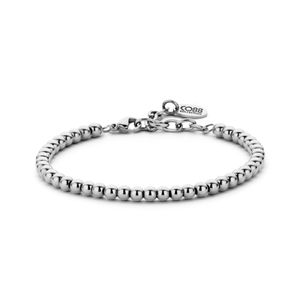 CO88 Collection Elemental 8CB 90243 Stalen Armband met Beads - Grootte 4 mm - Lengte 16 + 4 cm - Zilverkleurig