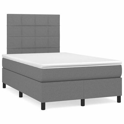 Boxspring met matras en LED stof donkergrijs 120x190 cm
