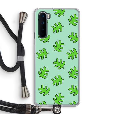 Groene blaadjes: OnePlus Nord Transparant Hoesje met koord