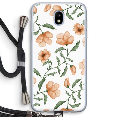 Peachy flowers: Samsung Galaxy J5 (2017) Transparant Hoesje met koord