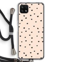Kleine kattenkopjes: Samsung Galaxy A22 5G Transparant Hoesje met koord