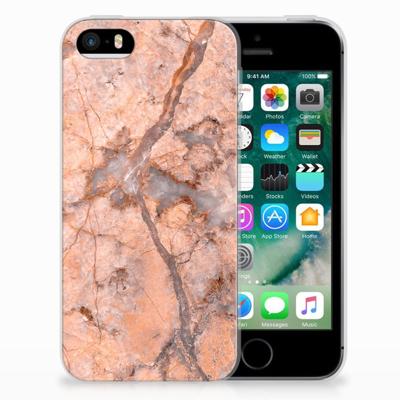 Apple iPhone SE | 5S | TPU | Siliconen hoesje | Marmer Oranje