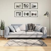 VidaXL Vloerkleed pamplona shaggy hoogpolig 120x120 cm beige antraciet