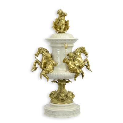 A BRONZE MOUNTED PORCELAIN JAR