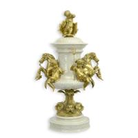 A BRONZE MOUNTED PORCELAIN JAR