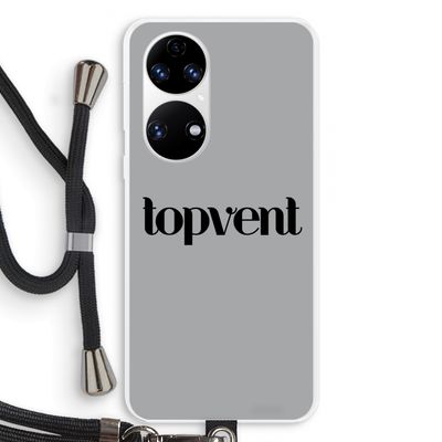 Topvent Grijs Zwart: Huawei P50 Transparant Hoesje met koord