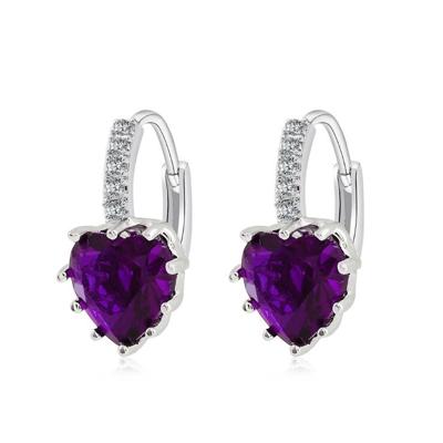 Schattig hart echte 925 Sterling Zilver Zirkonia stenen oorbellen