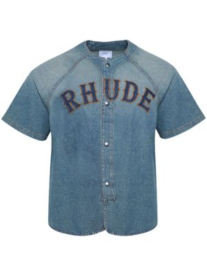 RHUDE chemise Baseball en jean - Bleu