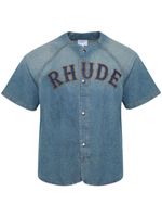 RHUDE chemise Baseball en jean - Bleu