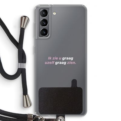 uzelf graag zien: Samsung Galaxy S21 Transparant Hoesje met koord