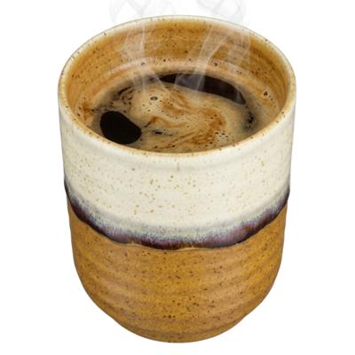 Mica Decorations Koffiemok / theemok Ethan - terra kleur - zonder oor - 9 x 8 cm - porselein