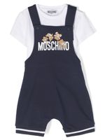 Moschino Kids lot de deux salopettes à logo imprimé - Bleu