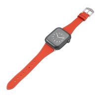 Bandje geschikt voor Apple Watch 38/40MM - Maat L - Sportband - Horlogebandje - Polsband - Kunstleer - Oranje