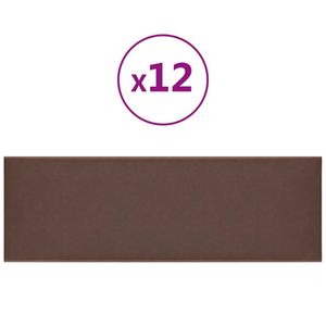 vidaXL Wandpanelen 12 st 3,24 m² 90x30 cm kunstleer bruin