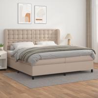 Boxspring met matras kunstleer cappuccinokleurig 200x200 cm