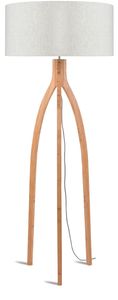 Good&Mojo Vloerlamp 'Annapurna' Bamboe en Eco linnen, kleur Beige