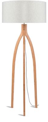 Good&Mojo Vloerlamp 'Annapurna' Bamboe en Eco linnen, kleur Beige