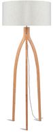 Good&Mojo Vloerlamp 'Annapurna' Bamboe en Eco linnen, kleur Beige