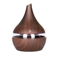 2 stks 300ml USB elektrische aroma lucht diffuser hout Ultrasone luchtbevochtiger etherische olie aromatherapie cool mist Maker (schuine diepe houtner