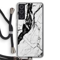 Witte marmer 2: Samsung Galaxy S21 FE Transparant Hoesje met koord