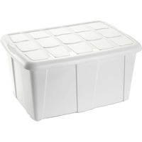 Plasticforte Opslagbox met deksel - Wit - 60L - kunststof - 63 x 46 x 32 cm - Opbergbox - thumbnail