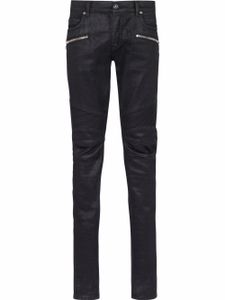 Balmain jean slim à effet enduit - Noir