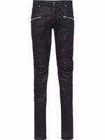 Balmain jean slim à effet enduit - Noir