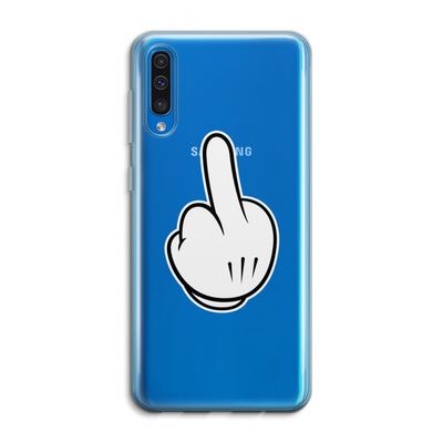Middle finger black: Samsung Galaxy A50 Transparant Hoesje