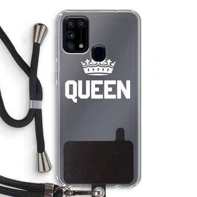 Queen zwart: Samsung Galaxy M31 Transparant Hoesje met koord
