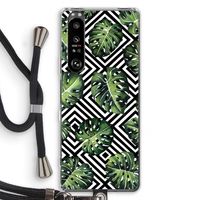 Geometrische jungle: Sony Xperia 1 III Transparant Hoesje met koord