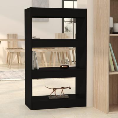 Boekenkast/kamerscherm 60x30x103 cm bewerkt hout zwart