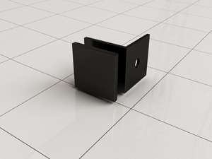 Wiebaden Less glaskoppelingset voor profielloze inloopdouche (2 stuks) 4,4 cm, mat zwart