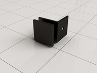 Wiebaden Less glaskoppelingset voor profielloze inloopdouche (2 stuks) 4,4 cm, mat zwart - thumbnail