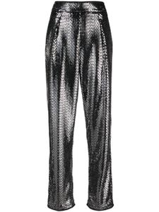 Forte Forte pantalon droit Night Glow à taille haute - Argent