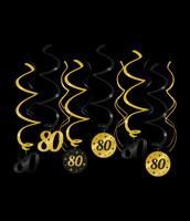 Classy Party Swirls 80 Jaar (12st)