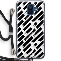 Zwarte vegen: Samsung Galaxy A6 (2018) Transparant Hoesje met koord