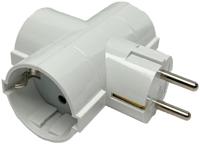 Enzo Randaarde stekkeradapter 3-voudig t-model wit - 6175914