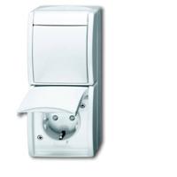 Busch-Jaeger 2CKA001684A0331 Wandcontactdoos met randaarde Inzetstuk Zuiver wit (RAL 9010), Wit 1 stuk(s)
