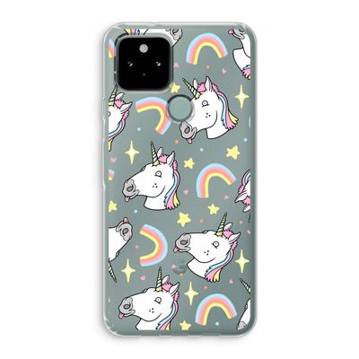 Rainbow Unicorn: Google Pixel 5 Transparant Hoesje