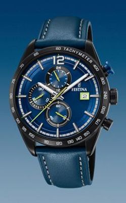 Horlogeband Festina F20344-2 Leder Blauw 22mm